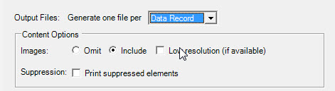 Generete one file per: Data Record