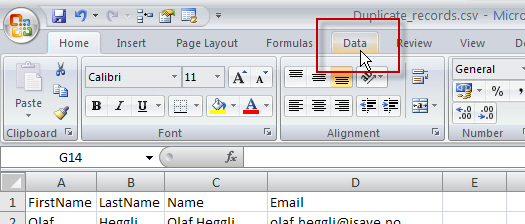 Slette duplikater i Excel