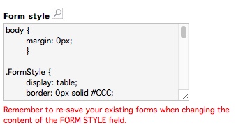Legge inn CSS for skjemaet